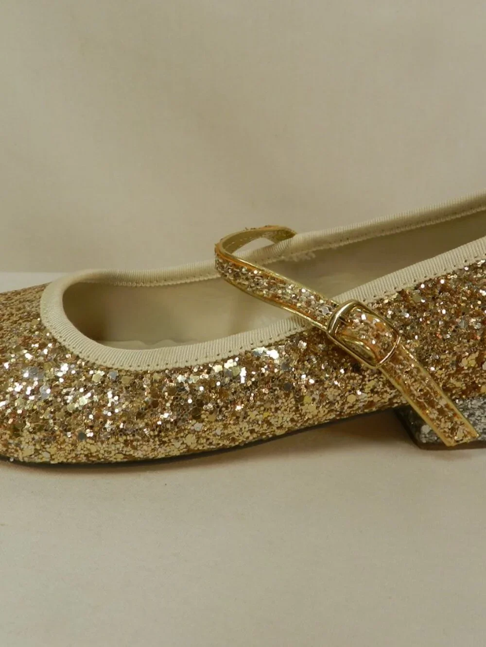 Crewcuts Glitter Gold & Silver Mary Jane shoes J. Crew Girls Occasion Size Sz 5